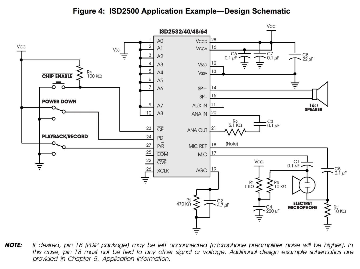 ISD2532COB13 Application circuit